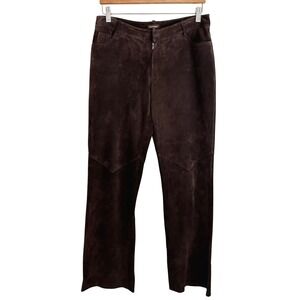 New Frontier Womens Brown Suede Pants Size 6 (32x30) Western Chic Cowgirl Dressy